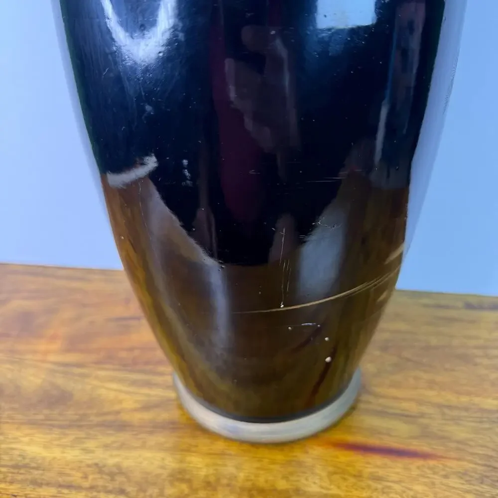 Vintage MCM Japanese Vase Scenic Temple Design